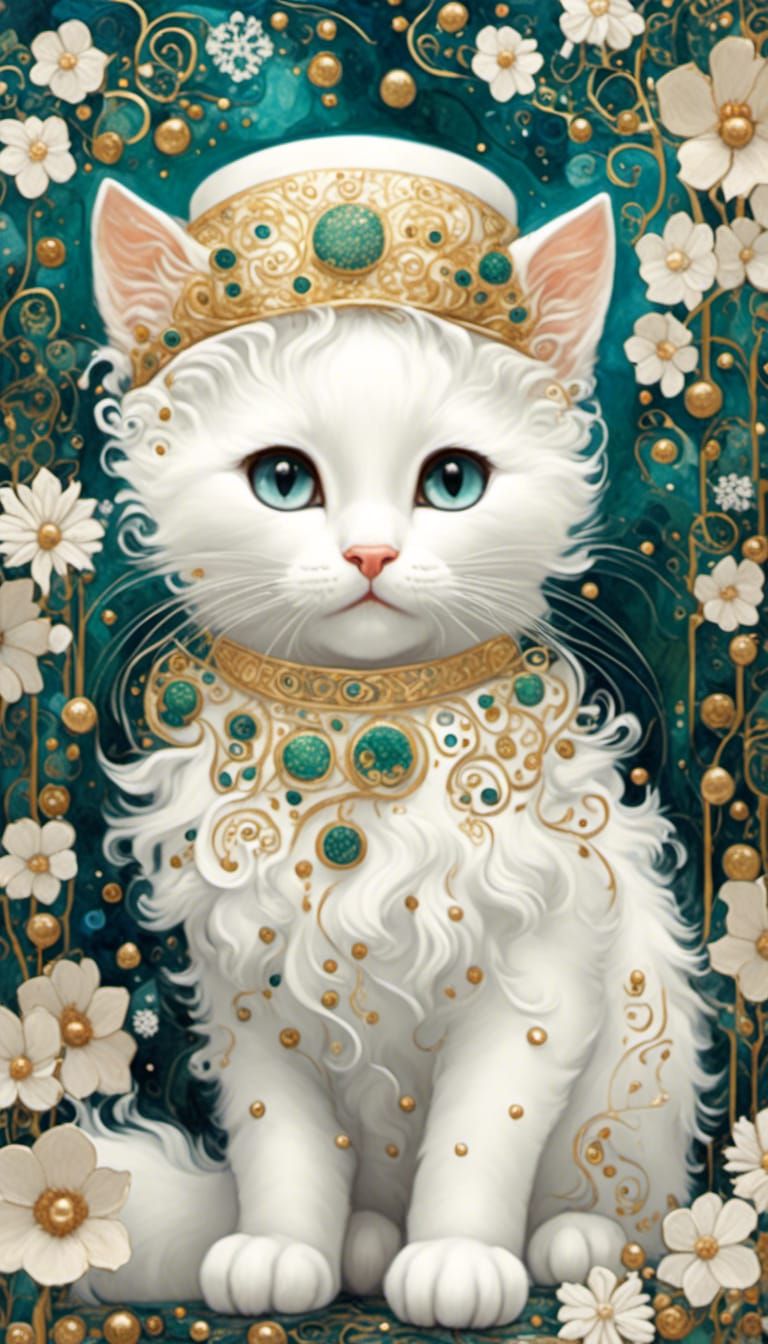 <lora:Klimt Craft:1.0> Gustav Klimt art style. Close-up port...