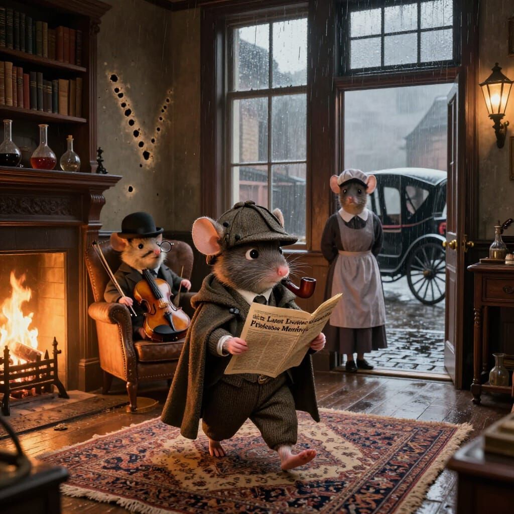Sherlock Mouse's Victorian Study with Moriarty News