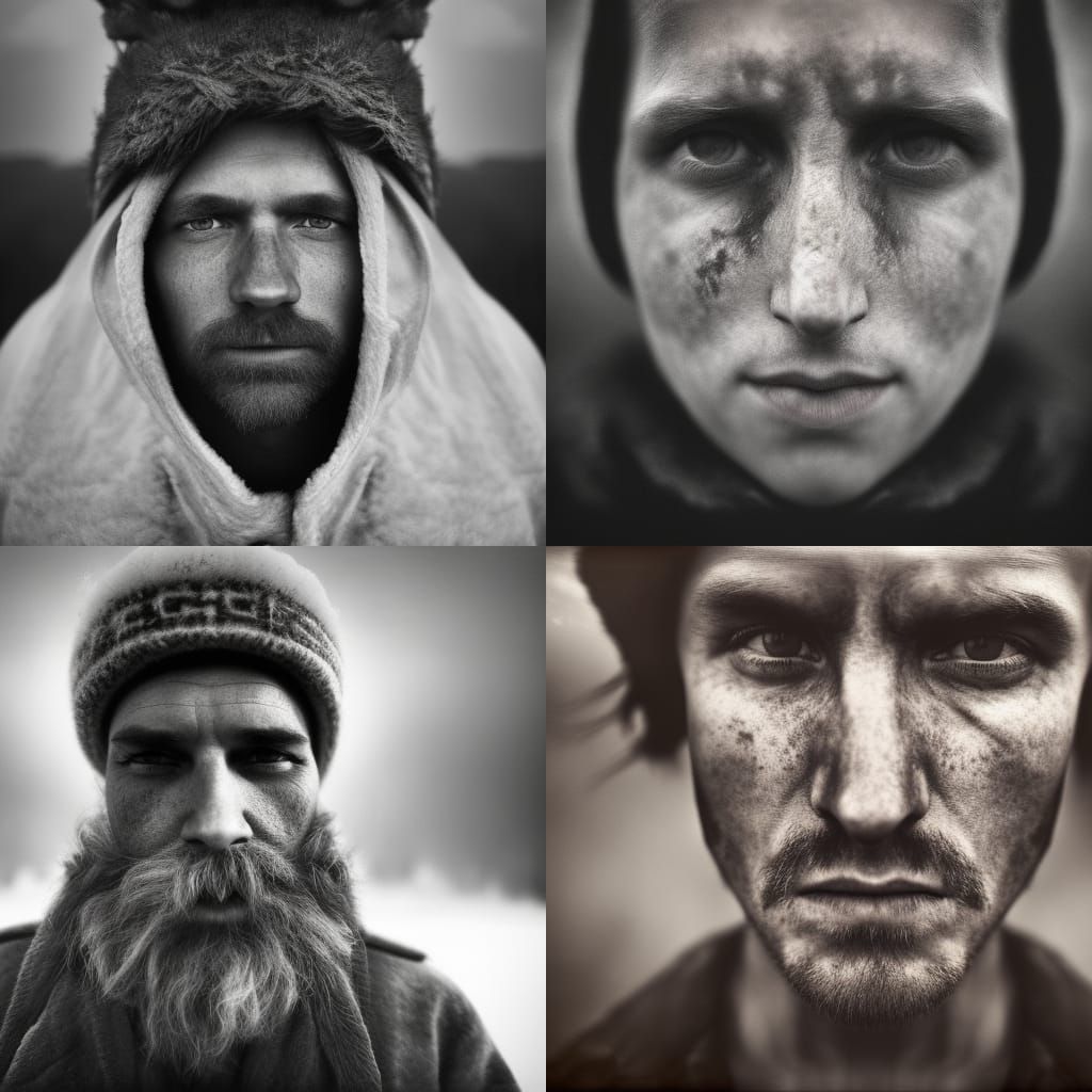 Striking Arctic Warrior Portrait