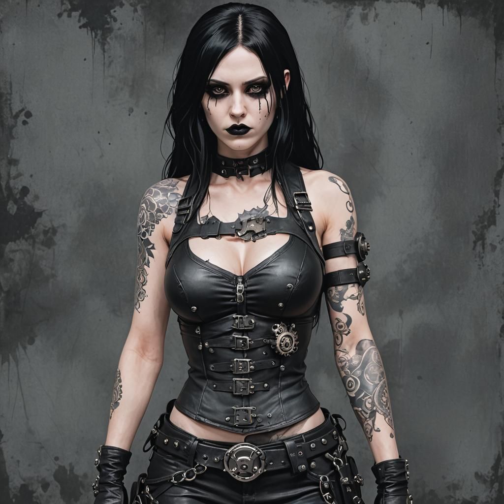 Gothic Woman with Integrated Gears