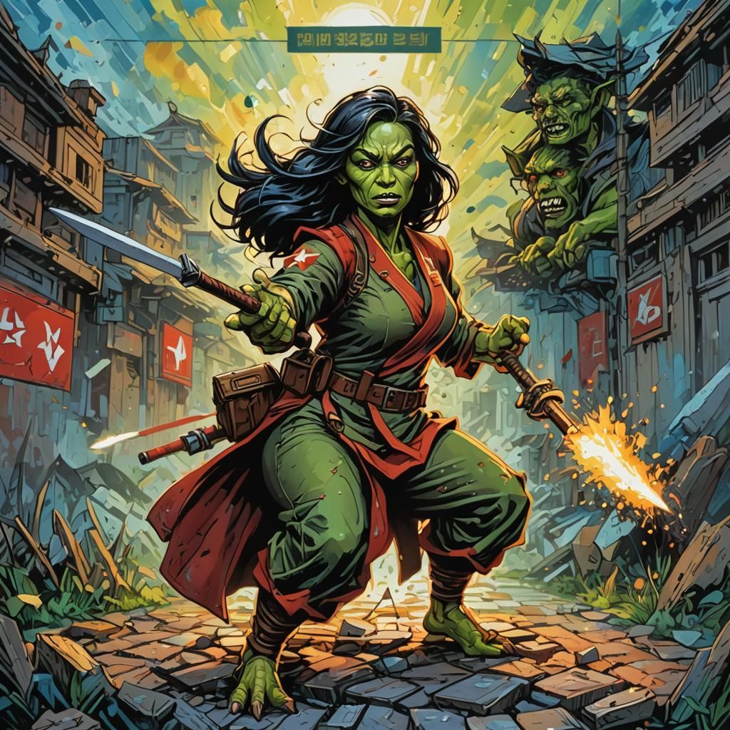 North Korean Goblin Girl in Comic Book Art