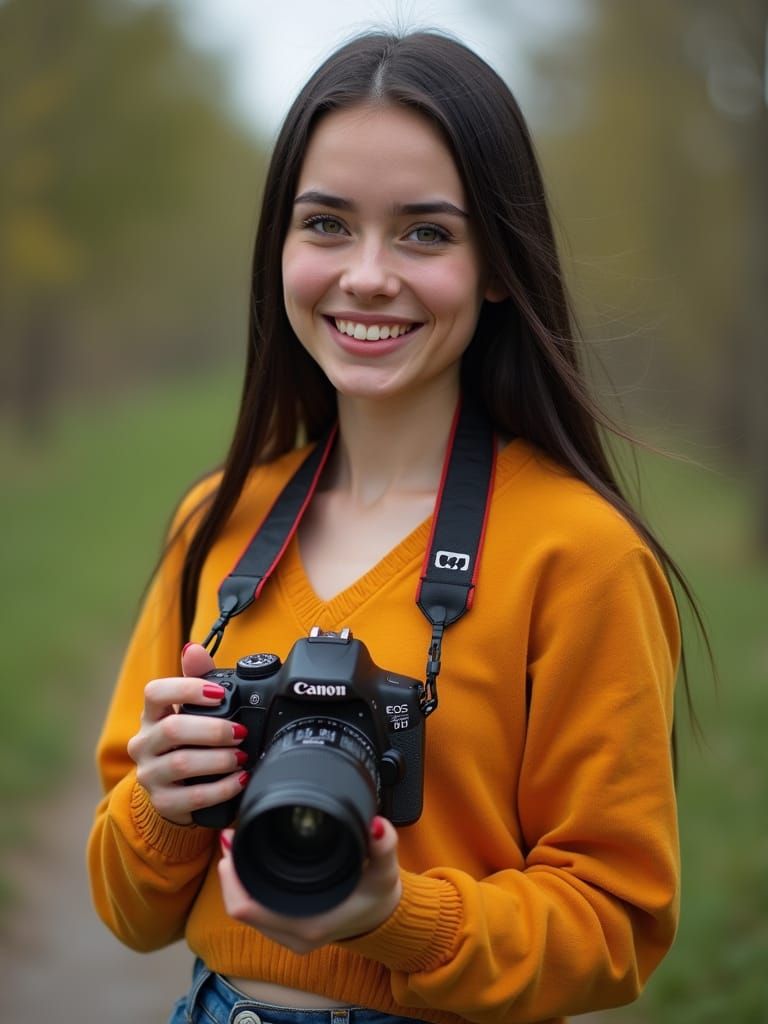 Slavic Beauty with Camera: Realistic Photography