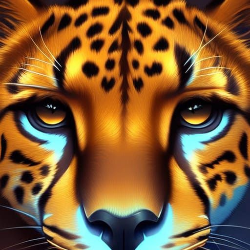 Intense Cheetah Eyes in Cinematic Lighting