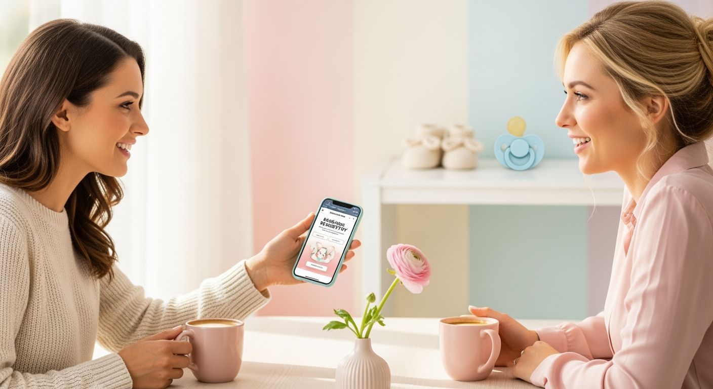 Cozy Friends Chatting Over Coffee in Pastel Setting