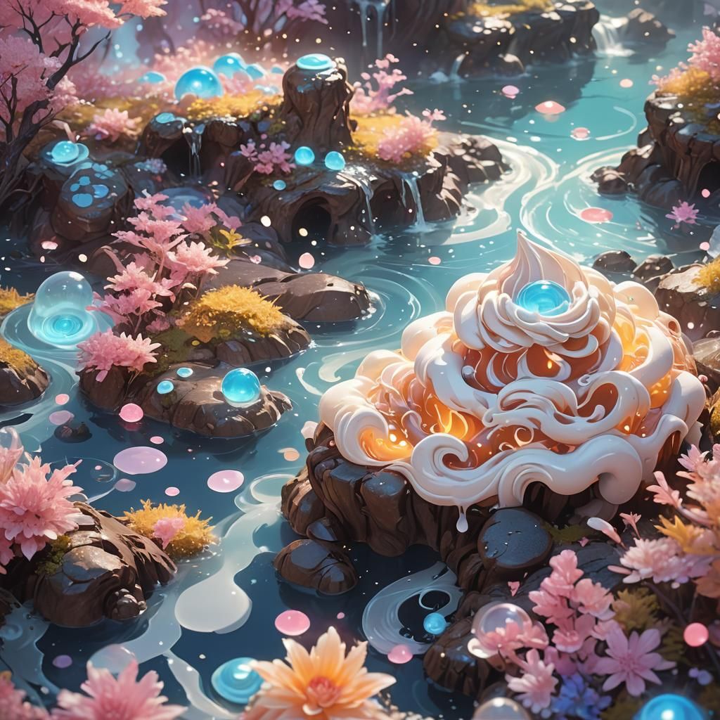 Surreal Glowing Matter Concept Art in Anime Style