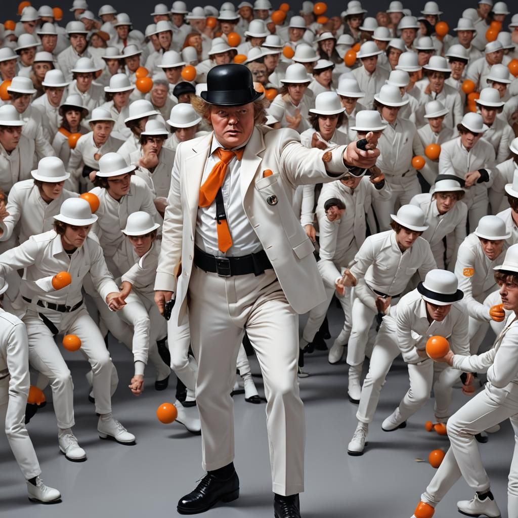Benny Hill in Clockwork Orange, Anime Art
