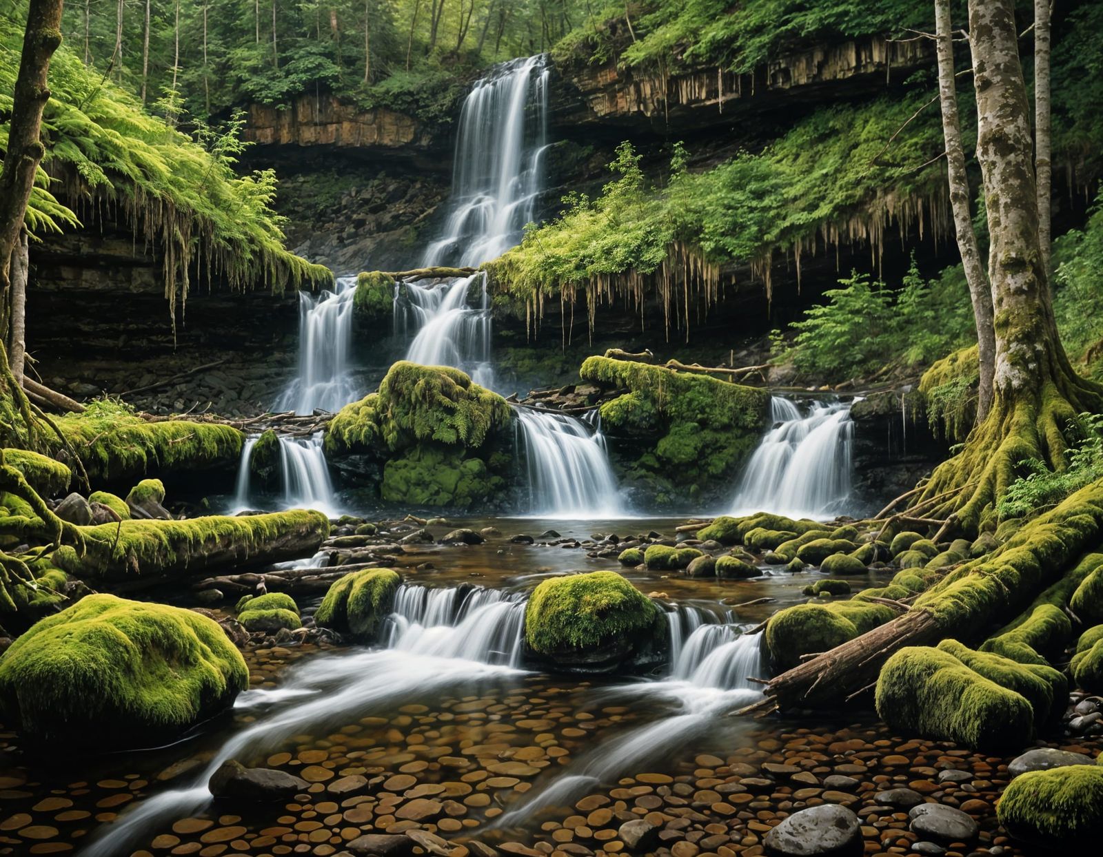 Dickson Falls Oil Painting in Fundy Park
