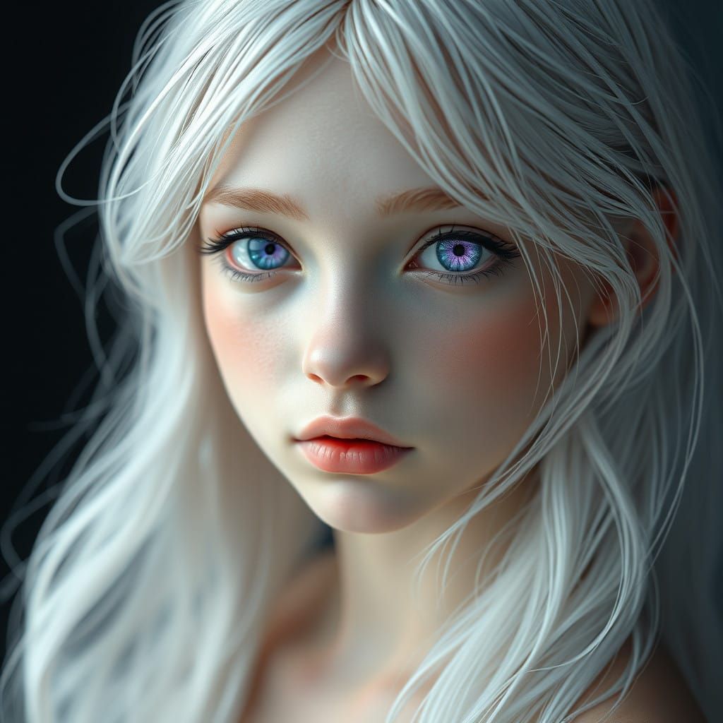 Ethereal Goddess in Pearlescent Splendor