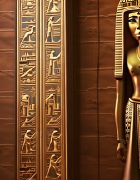 Egyptian Collage: Hieroglyphs and Pharaoh in Light