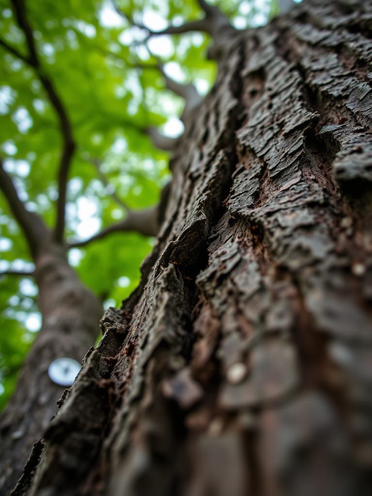 Dazzling Oak Bark Patterns in Macro Photography