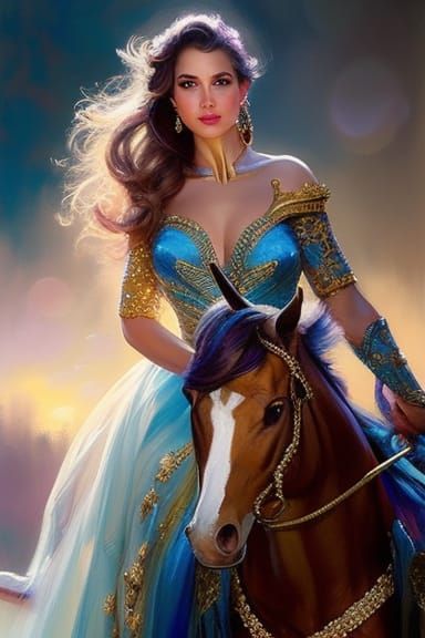 Majestic Unicorn Portrait in Digital Art Style