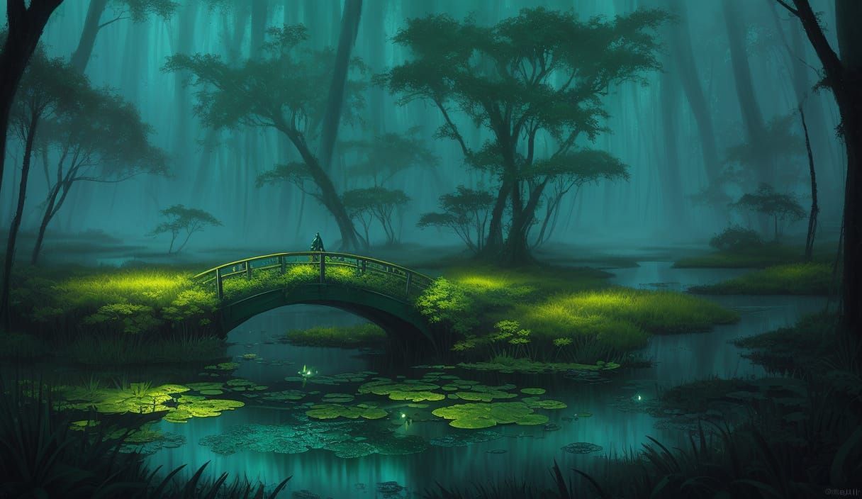 Magical Frog Civilization in Misty Swamp Forest
