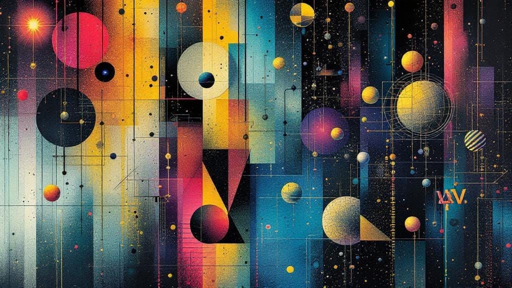 Multidimensional Gridscape: A Surreal Mixed Media Study