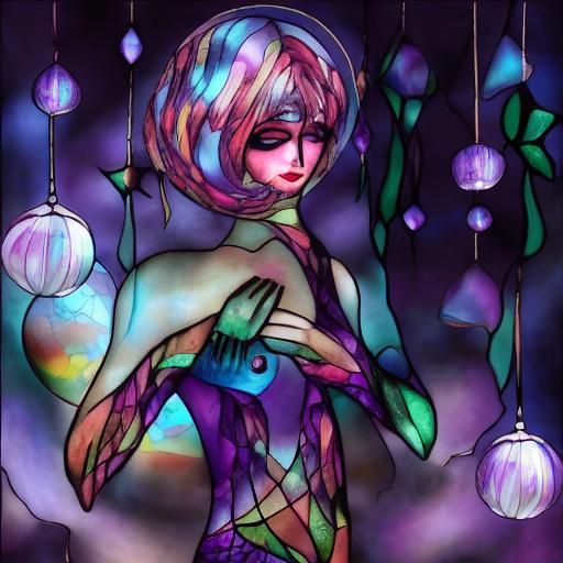 Vibrant Stained-Glass Art: Rainbow Metamorphosis