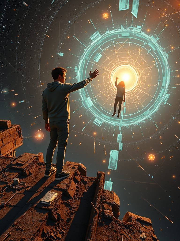 Reaching Across Time: A Pixar-Style 3D Render