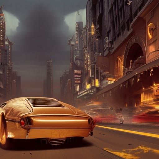 Epic Cinematic Car Scene: Digital Matte Painting