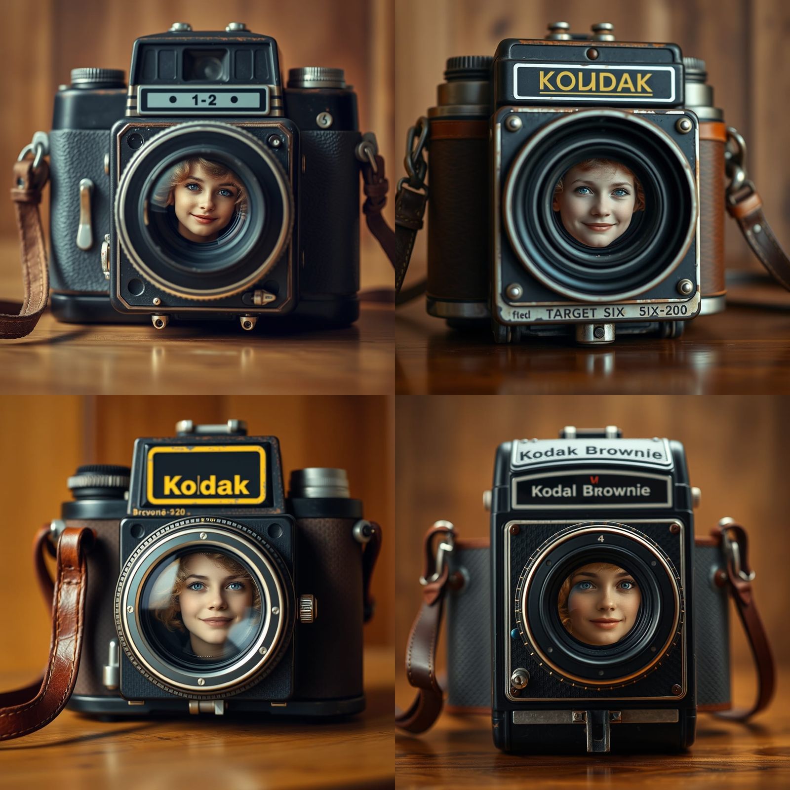 Vintage Kodak Brownie Camera with Blond Reflection