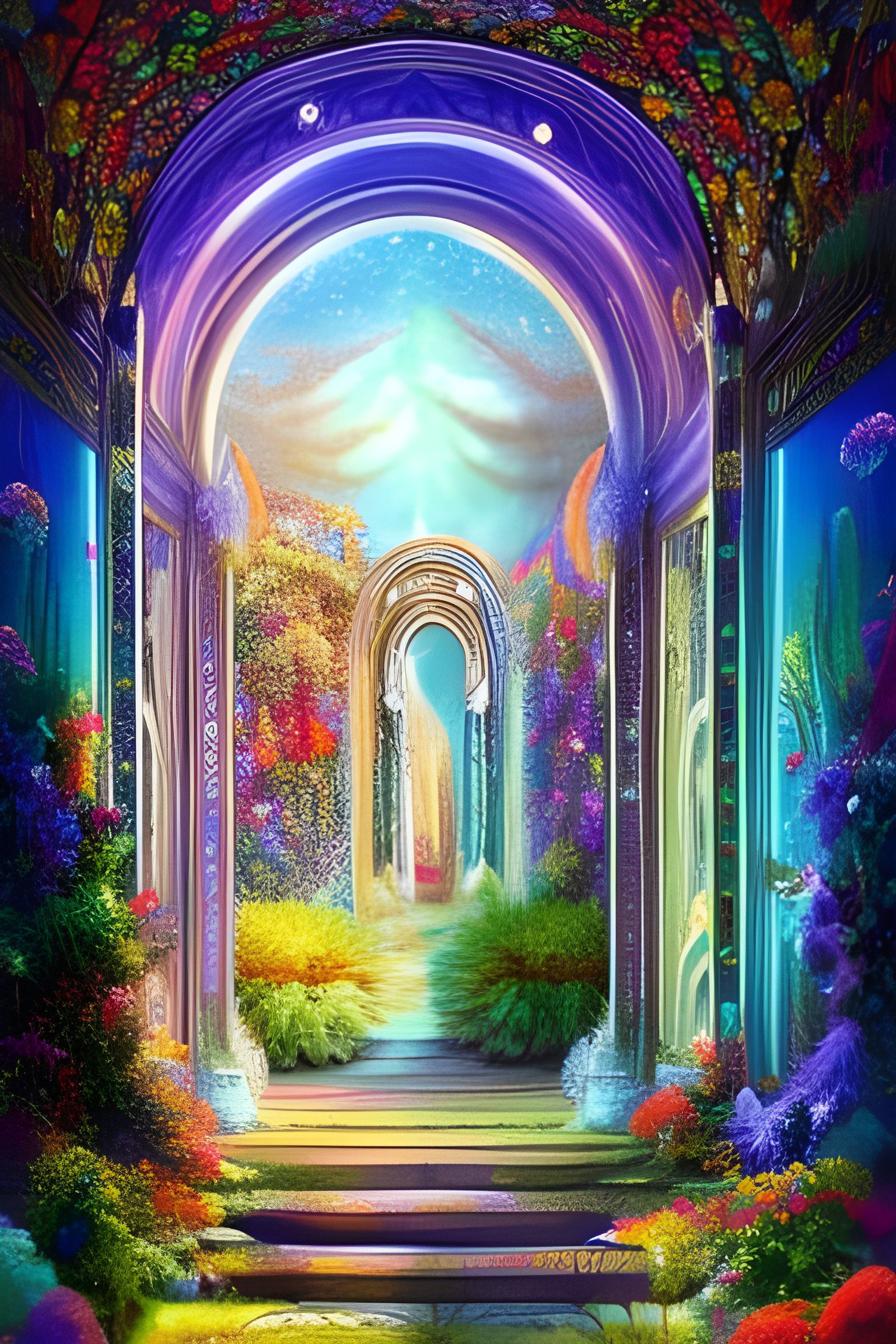 Four Seasons Crystal Palace: Fantasy Sci-Fi Concept Art