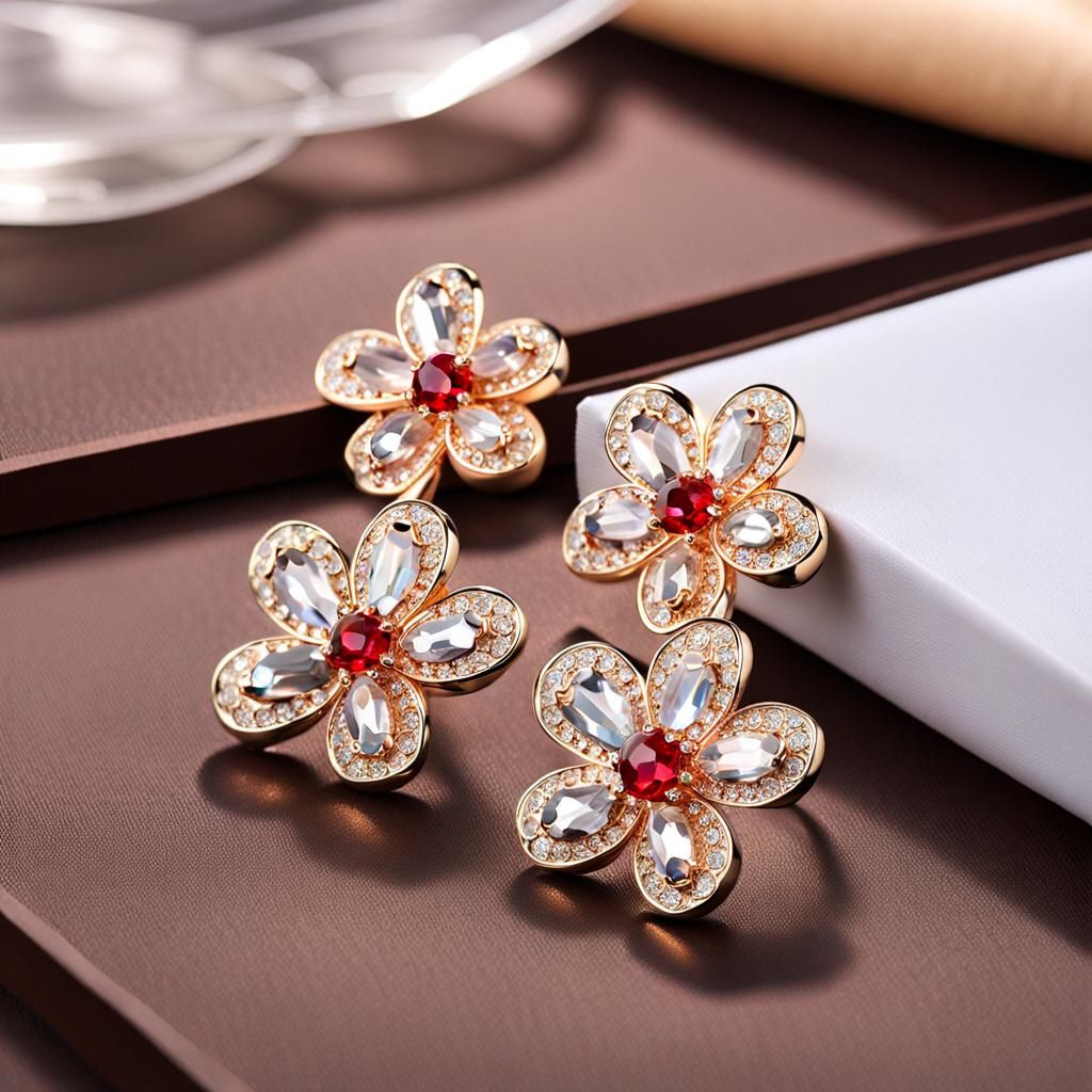 Crystal Rubia Blossom Earrings