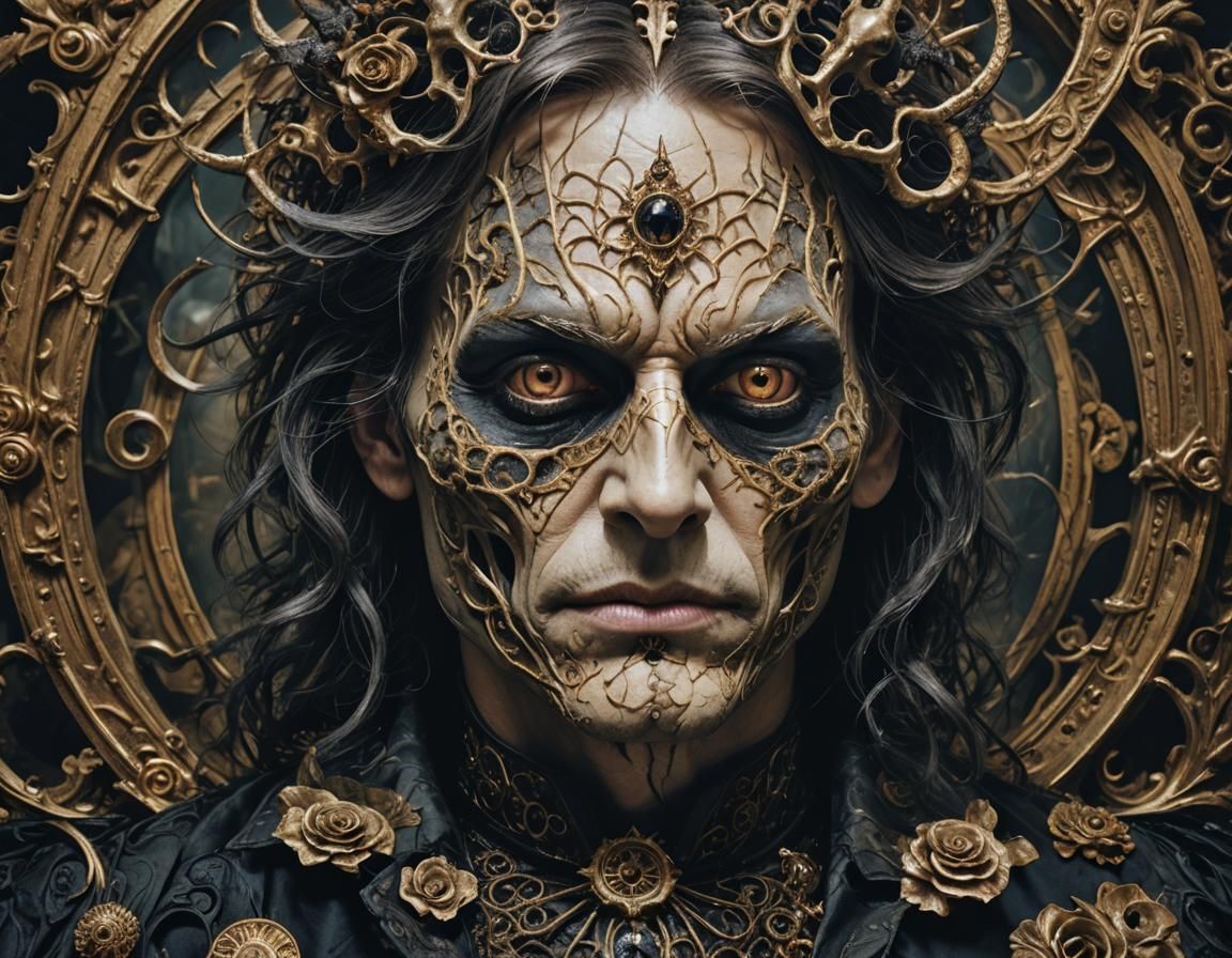 Surreal Gothic Portrait: A Hyperdetailed Fantasy Illustratio...
