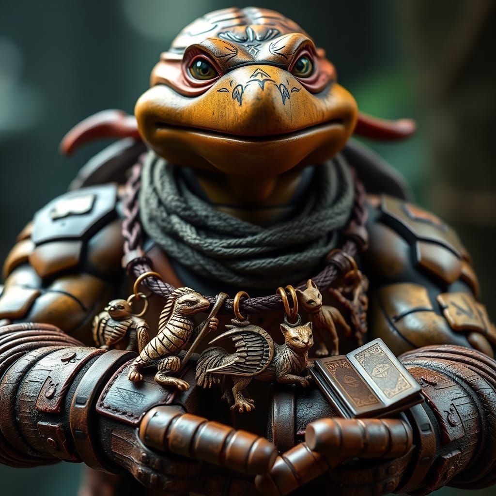 Ninja Turtle Wears Maple Wood Bracelet with Armor, Gryphon, ...