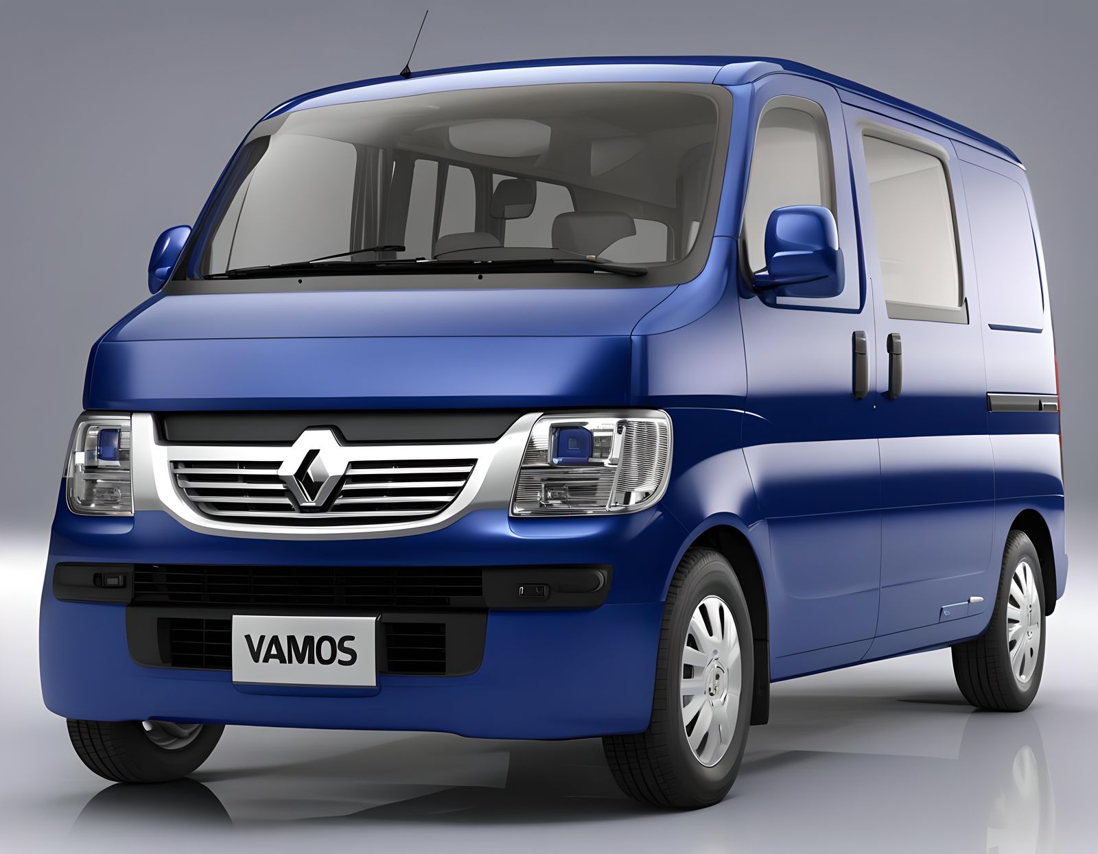 Blue 2013 Renault Vamos Van in 3D Render