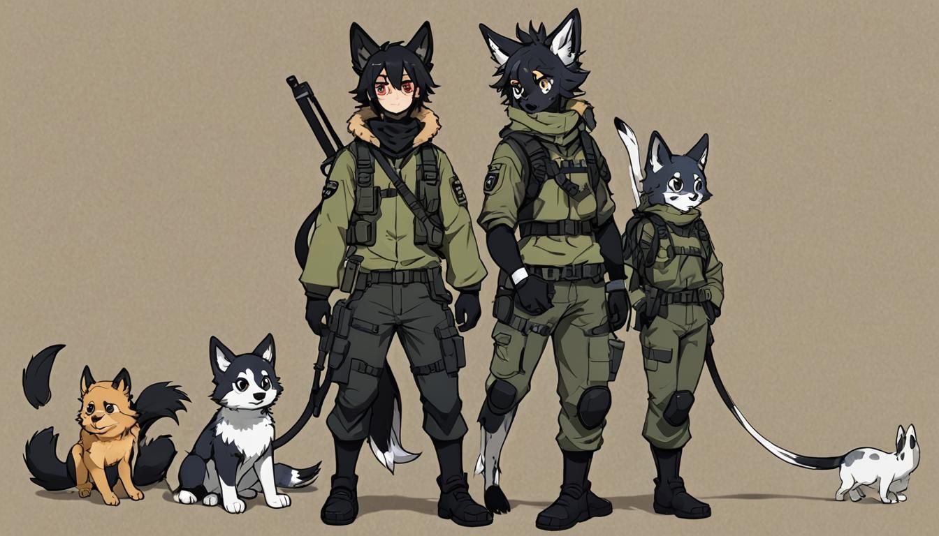 Tactical Kemono Character with Black Features
