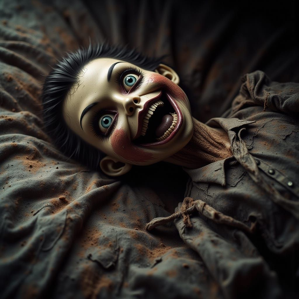 Sinister Ventriloquist Dummy with Evil Smile