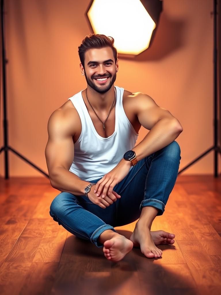 Confident Man in Studio Photoshoot