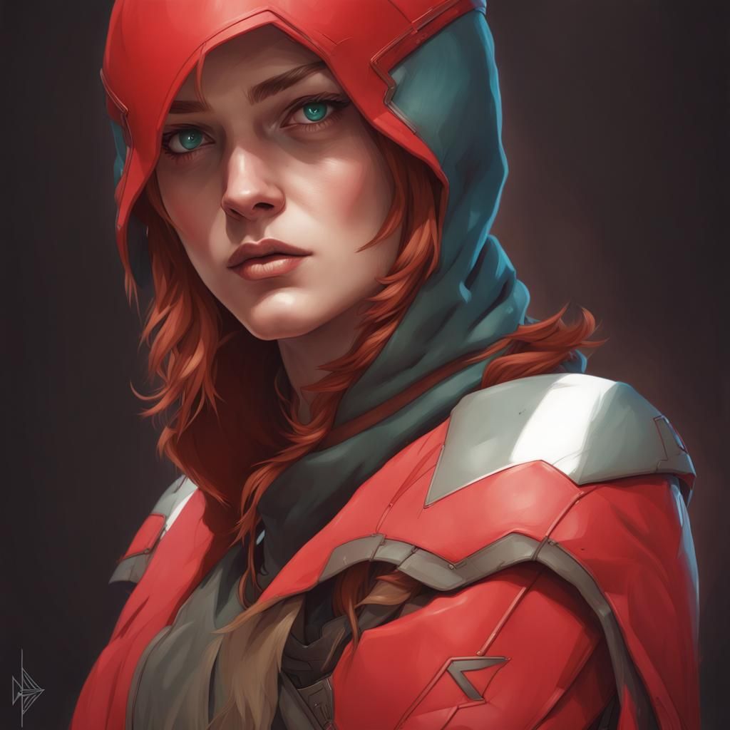 Genderbent Roy Harper Portrait in Art Nouveau Style