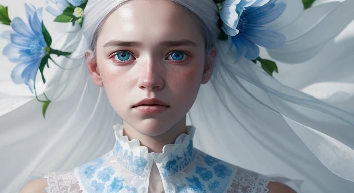 Floral Wedding Dress Portrait Inspired by Lee Jeffries