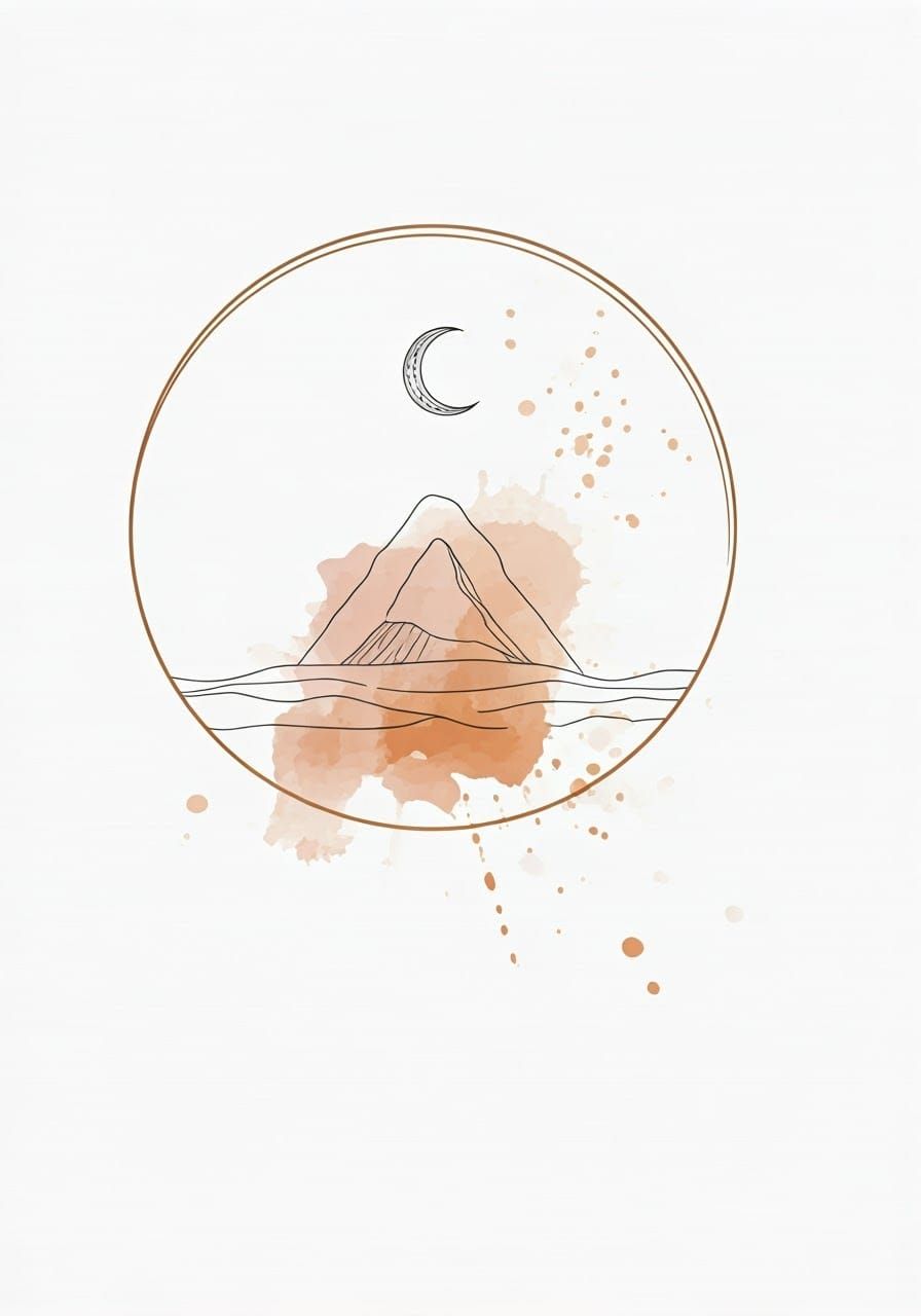 Ethereal Mountain Landscape in Minimalist Style