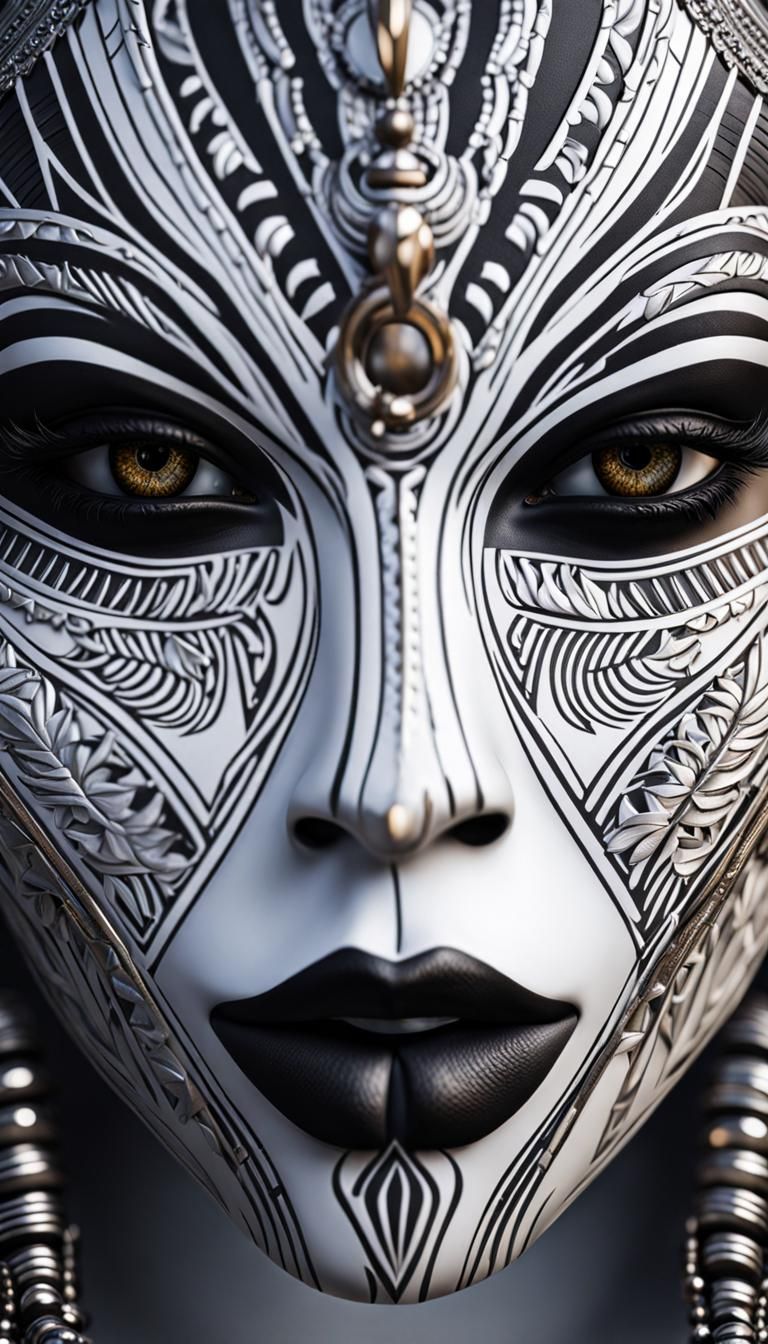 Intricate Close-up Shot of a Tribal Suit