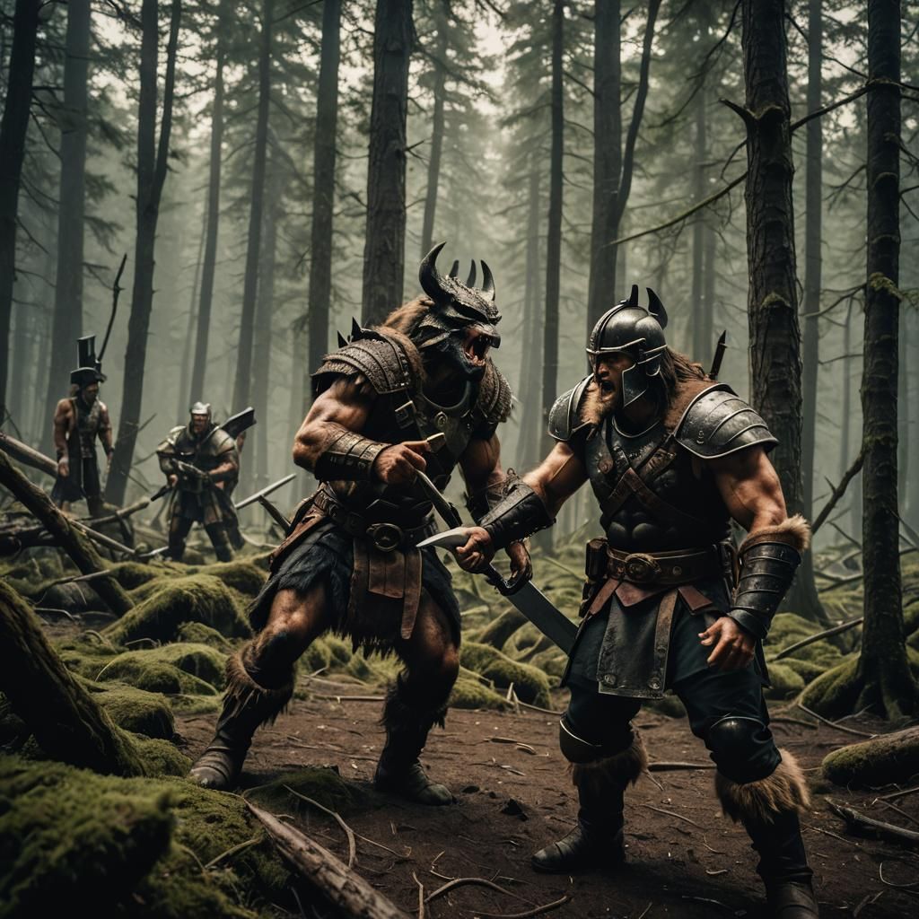 Berserker Ready for Battle: Cinematic Film Still