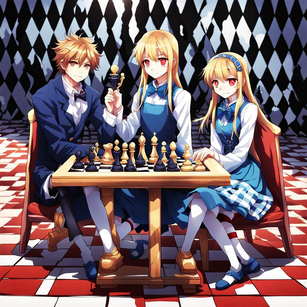 Anime Style Checkmate Scene in Manga Style