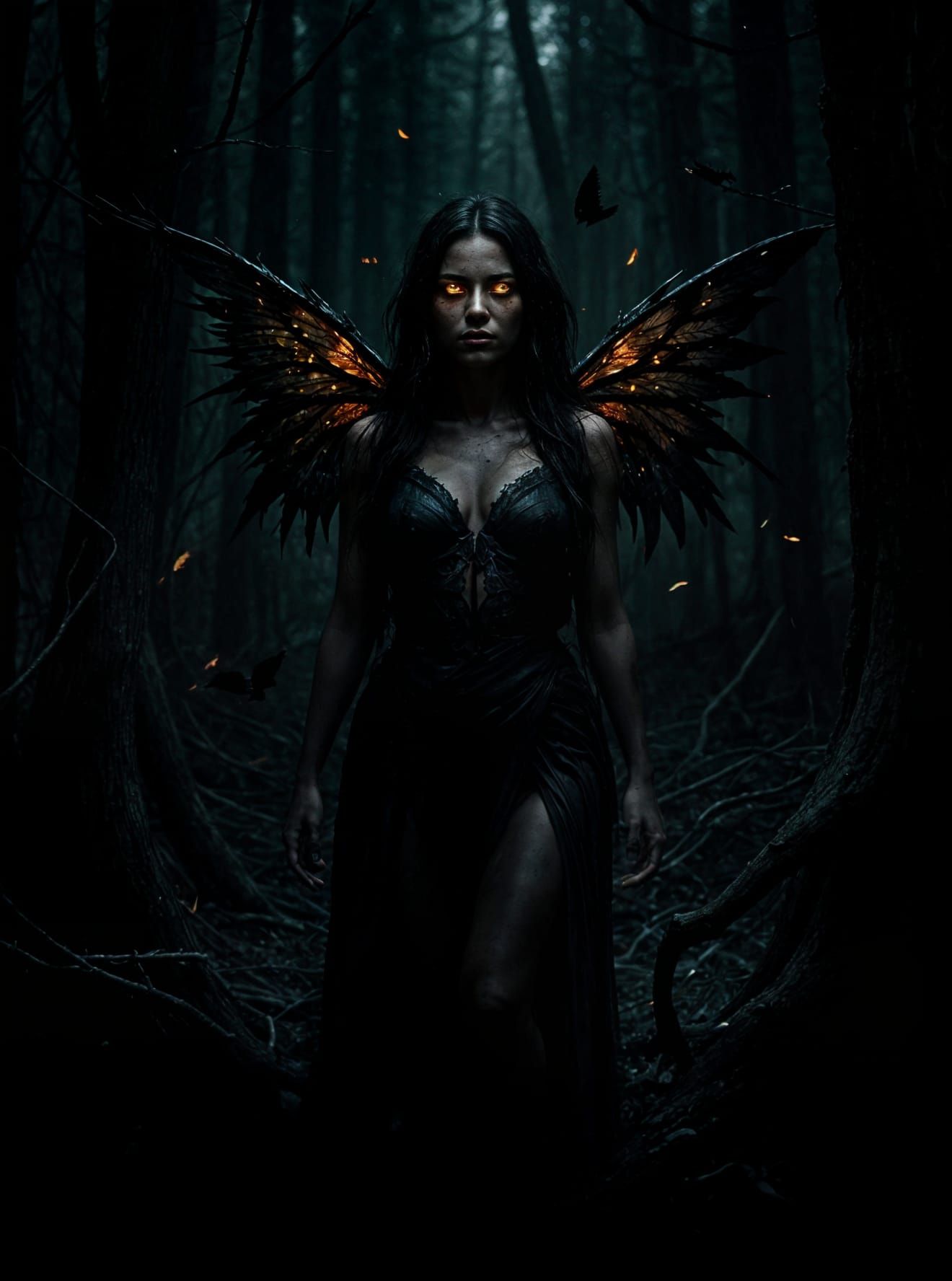 Feral Fairy Emerges from Twisted Forest Shadows