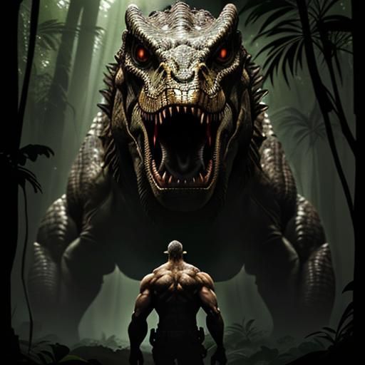 Fleeing a T-Rex in a Prehistoric Jungle