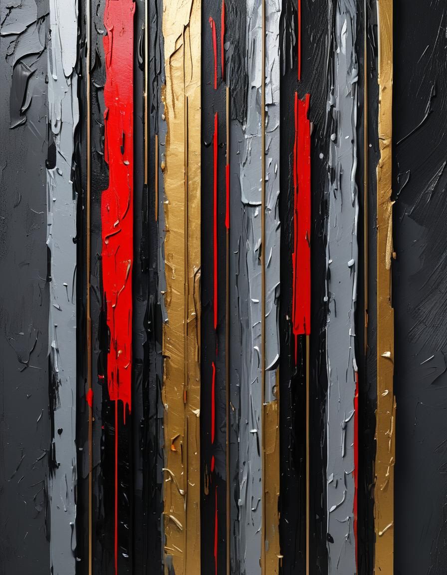 Abstract Expressionism: Vivid Geometric Composition in Impas...