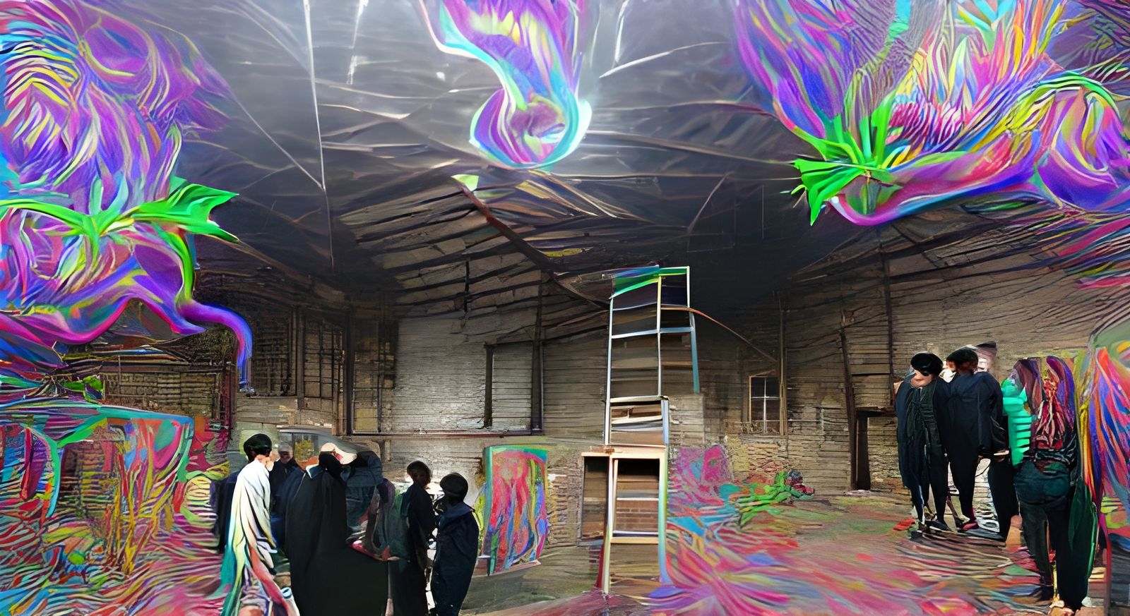 Photorealistic DMT Trip in Abandoned Warehouse