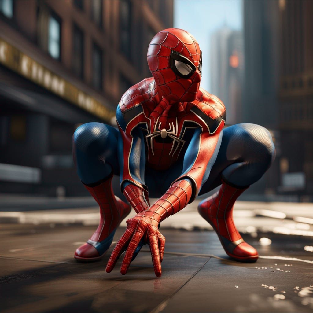 Spider-Man in 3D Game Cinematic Style