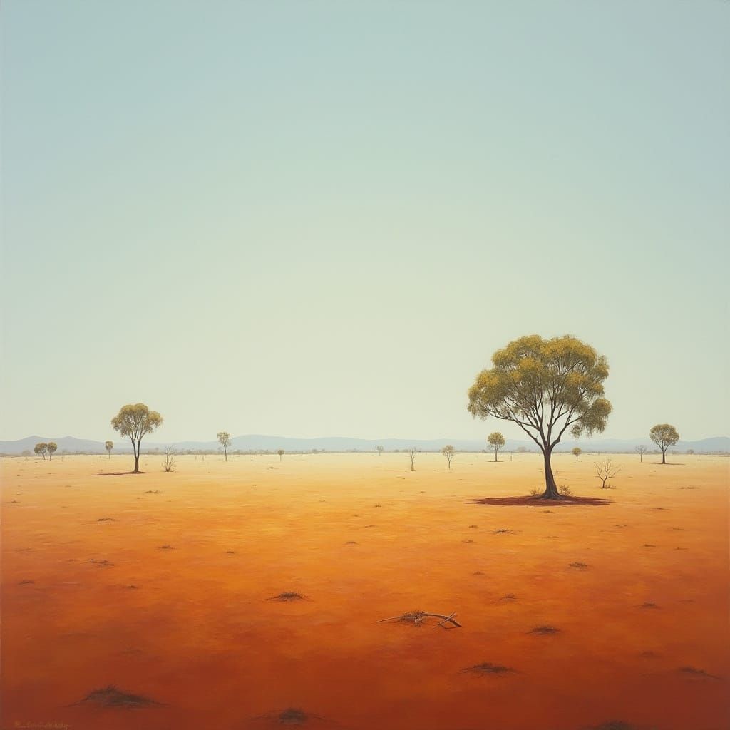 Vast Outback Landscape in Golden Hour Light