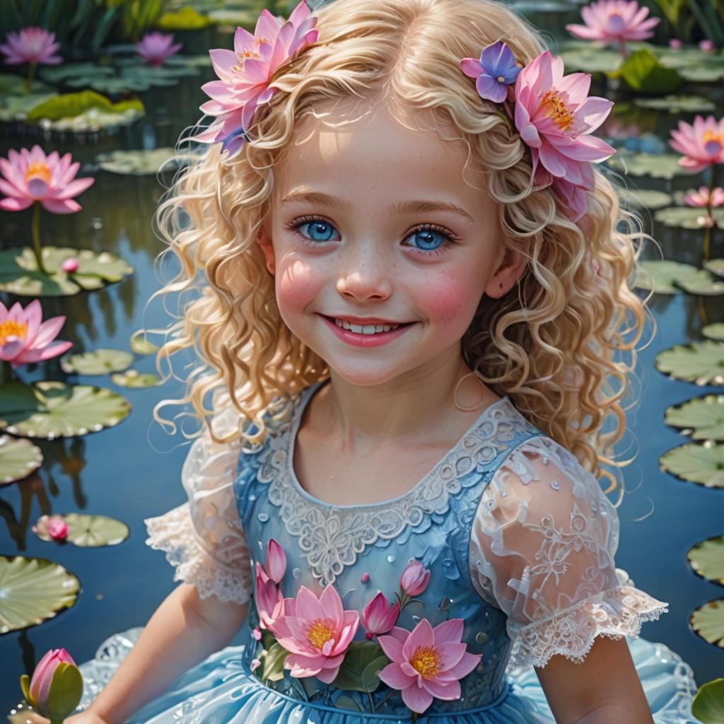 Hyperrealistic Portrait of a Smiling Fairy Girl