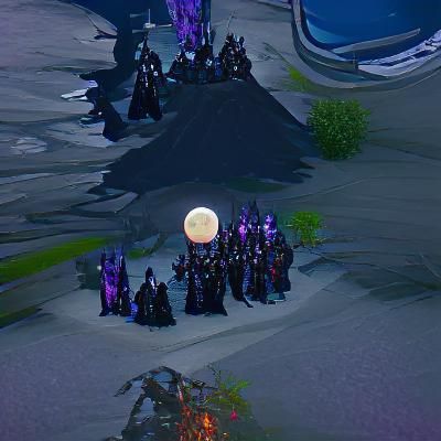 Dark Worshippers Under an Evil Moon