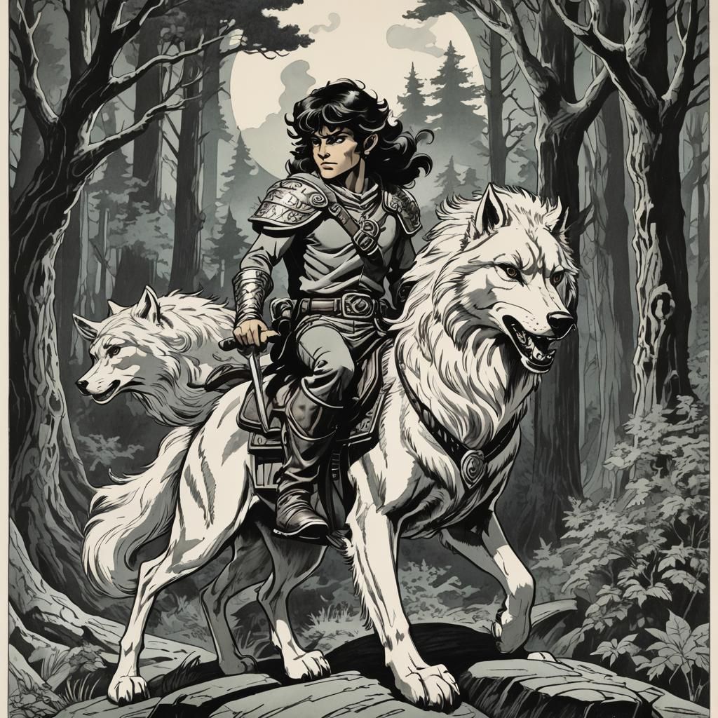 Cutter Rides His Wolf: An Elfquest Scene