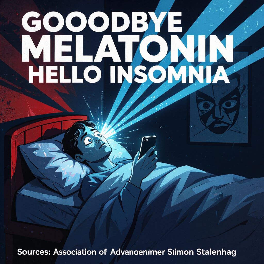 Menacing Cellphone Causes Insomnia: Noir Propaganda Art