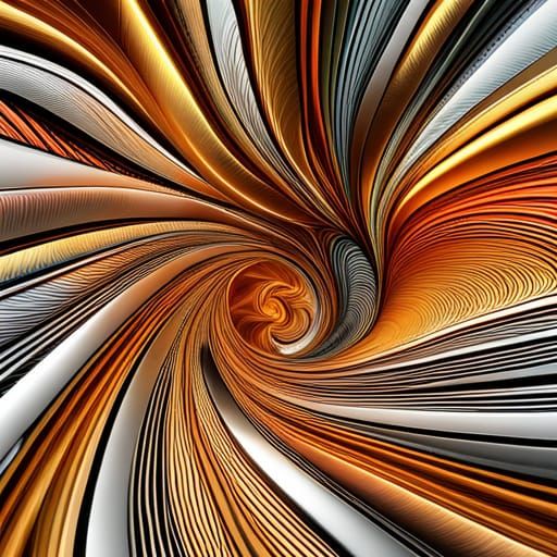 Abstract Musical Vector Fractal with 3D Shading