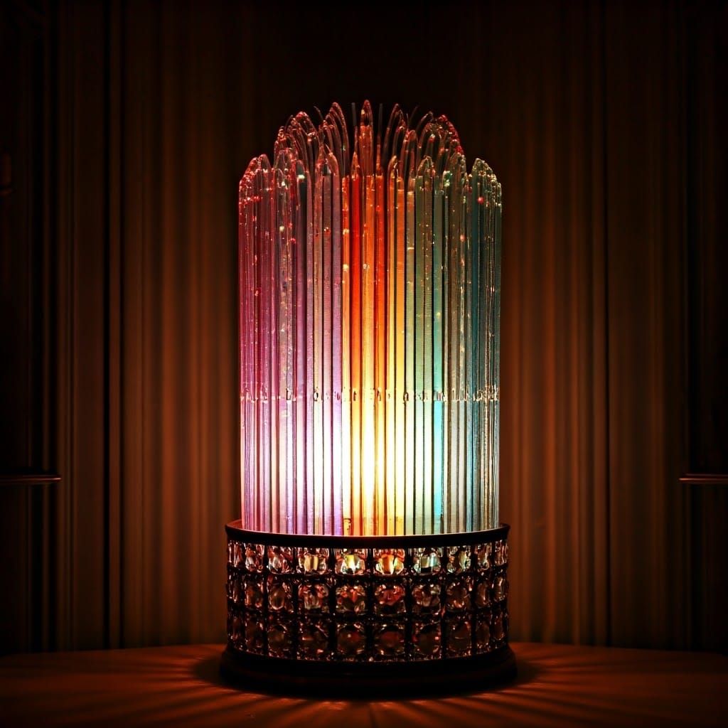 Electric Arc Lamp Radiating Jewel Tones