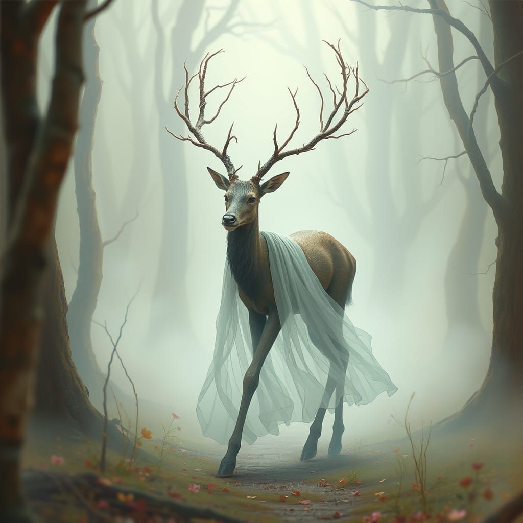 Surreal Nature Spirit Walks in Misty Dreamlike Landscape