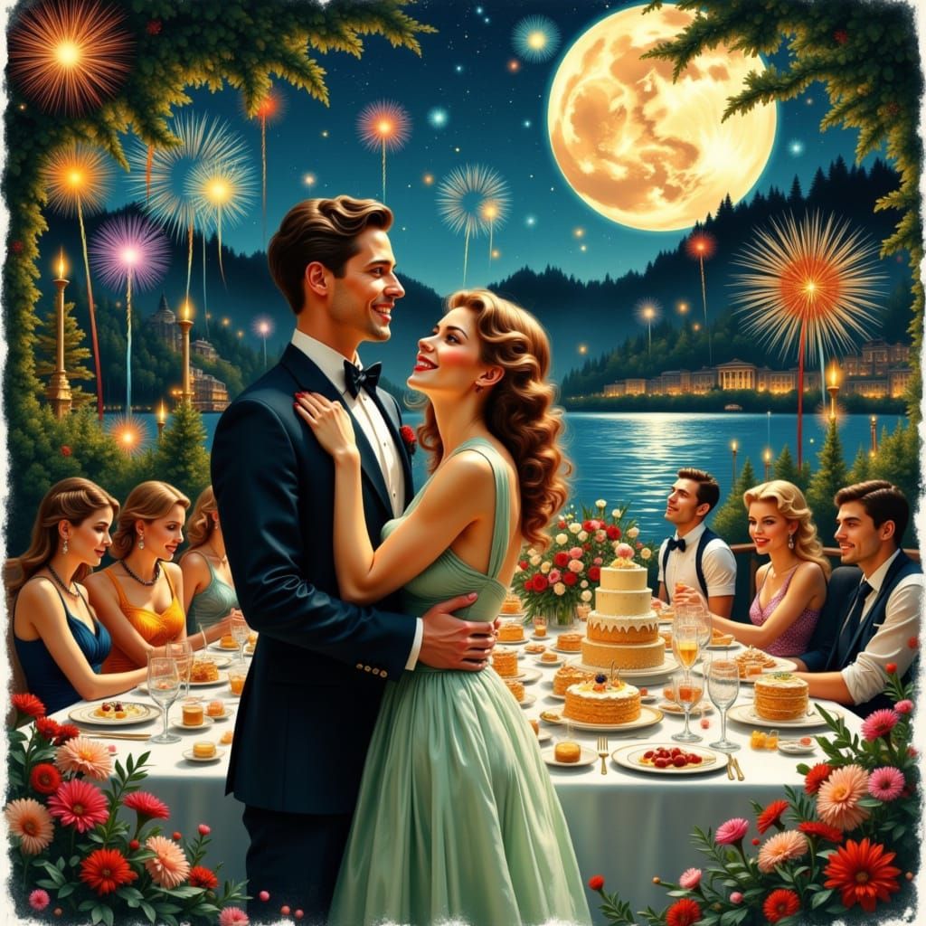 Retro Style Dinner Poster