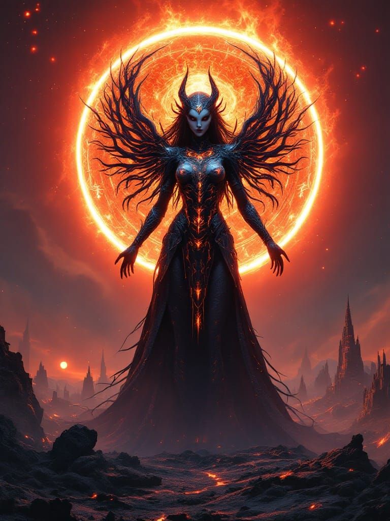 Annunaki Lilith, Destroyer of Worlds in Cyberpunk Fantasy St...